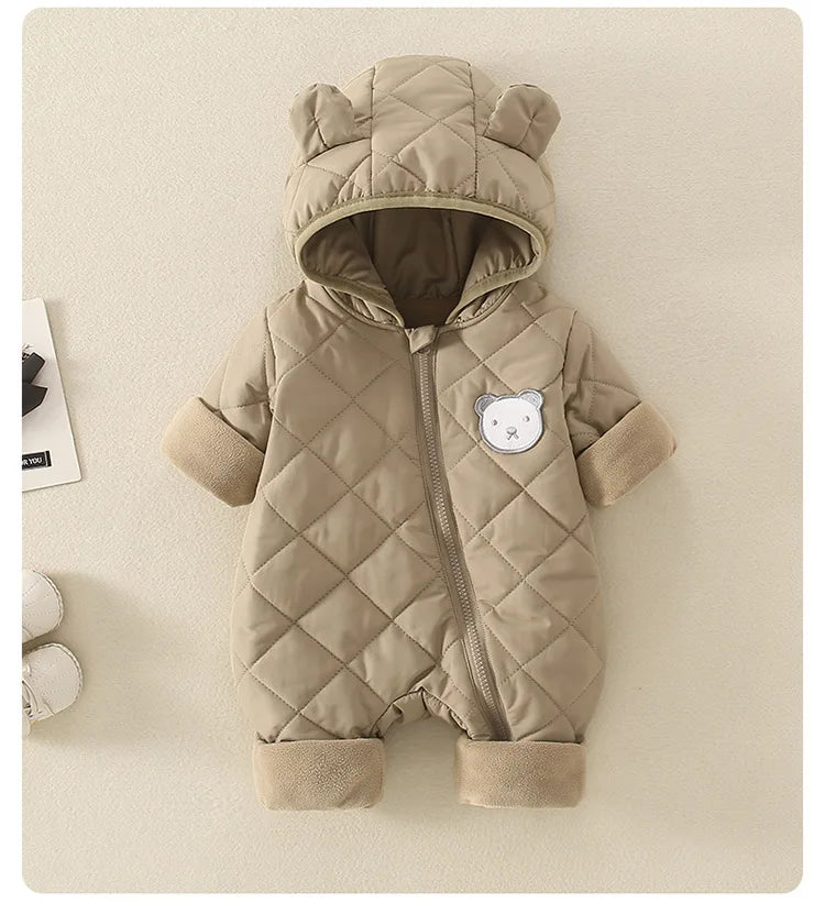 Cartoon Fleece Baby Jumpsuit