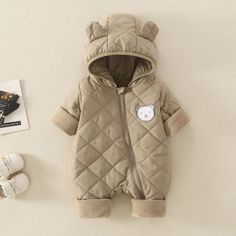 Cartoon Fleece Baby Jumpsuit