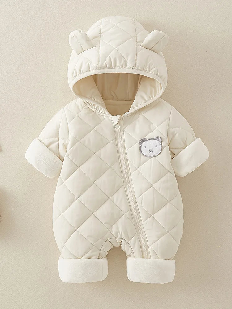 Cartoon Fleece Baby Jumpsuit