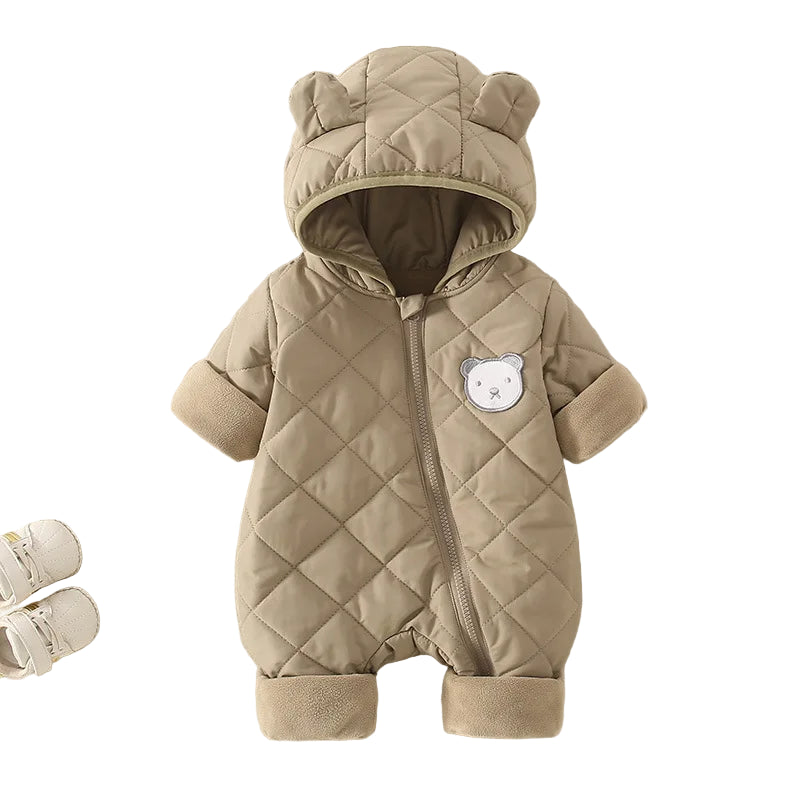 Cartoon Fleece Baby Jumpsuit