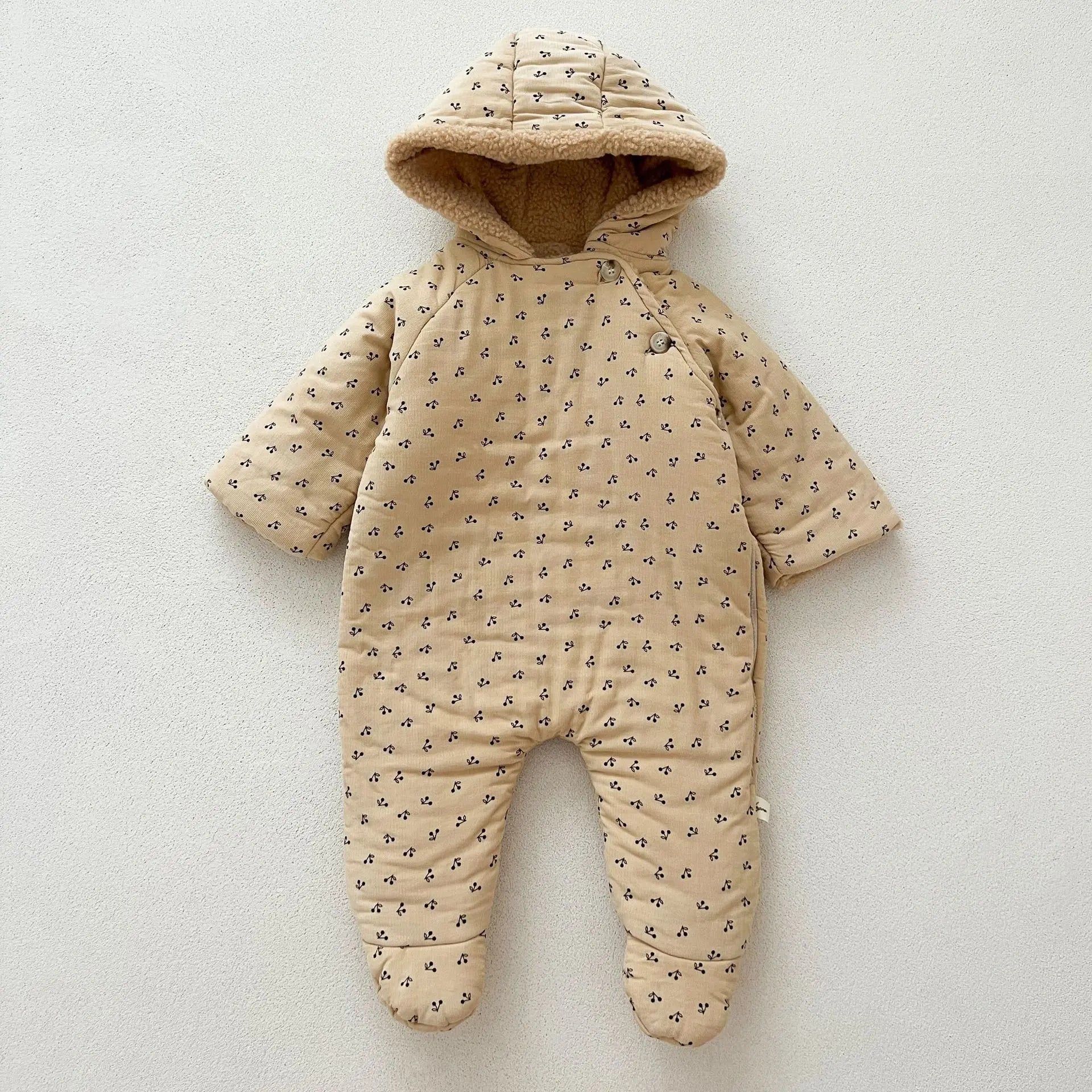 Winter Plush Hooded Baby Romper