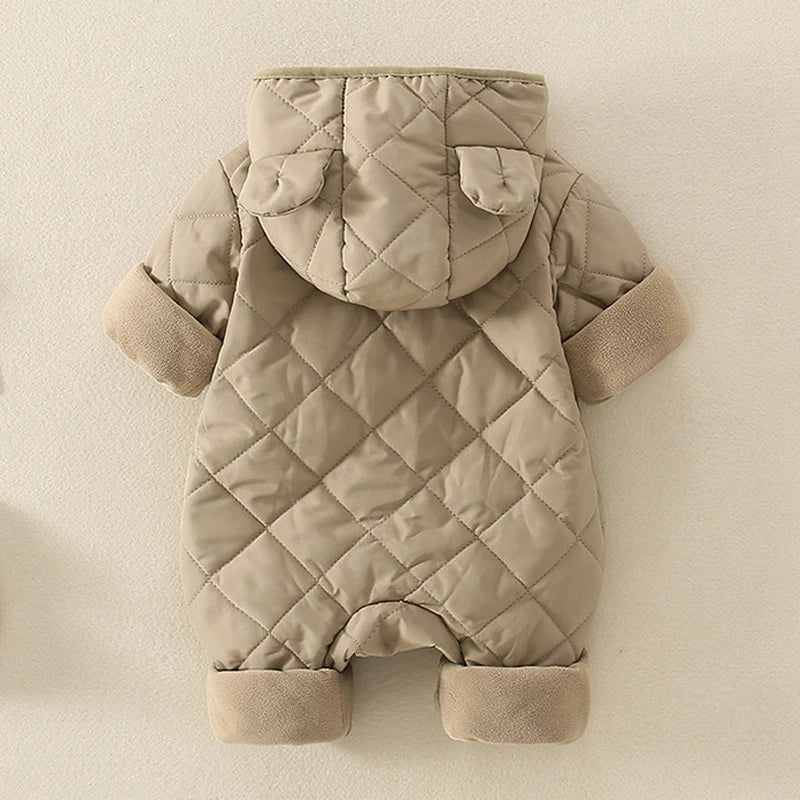 Cartoon Fleece Baby Jumpsuit