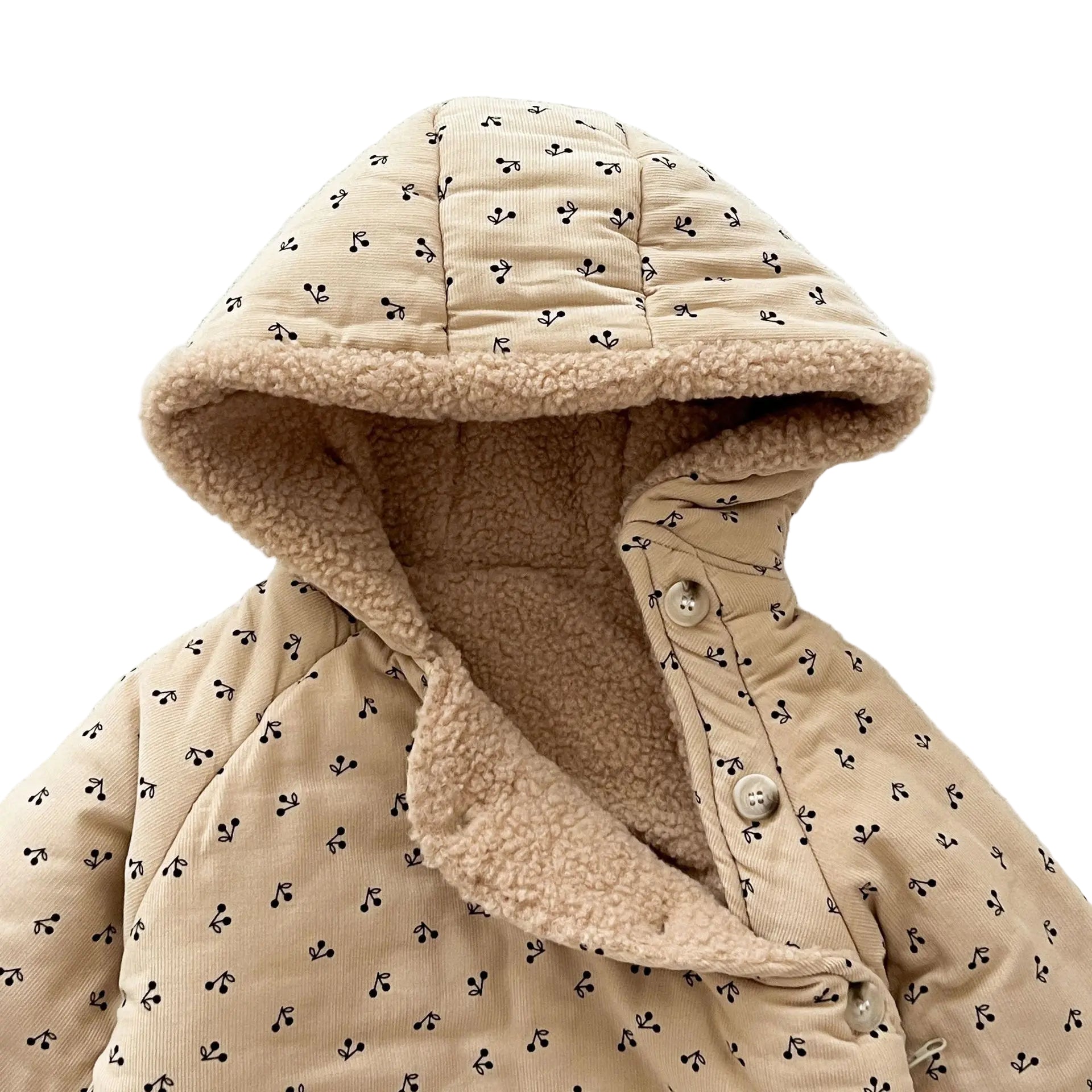 Winter Plush Hooded Baby Romper