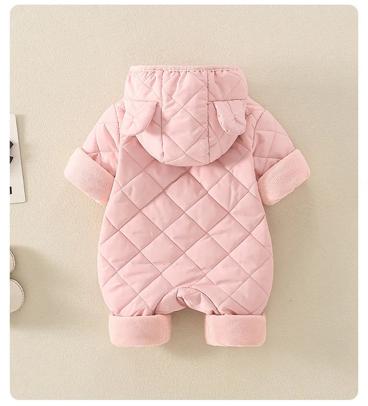 Cartoon Fleece Baby Jumpsuit