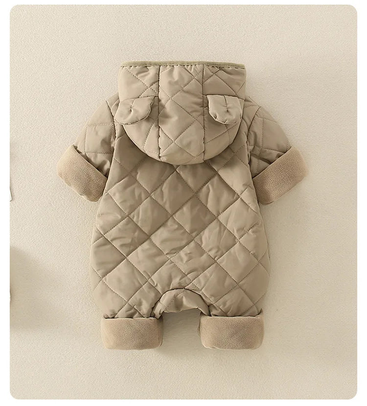 Cartoon Fleece Baby Jumpsuit