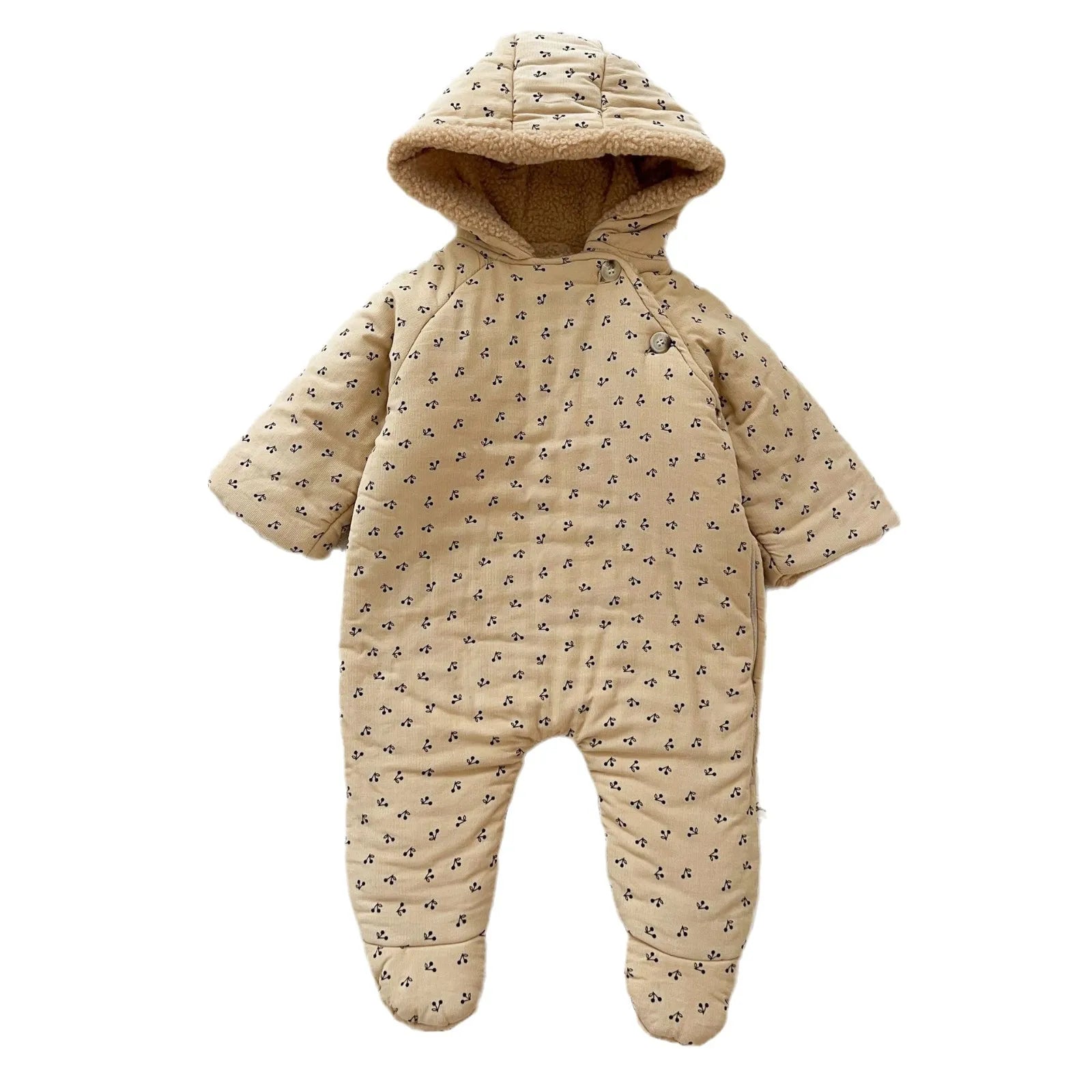 Winter Plush Hooded Baby Romper